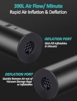anngrowy Vezeték nélküli Elektromos Légpumpa 2000mAh Akkumulátorral Medence és Felfújható Ágyhoz 8
