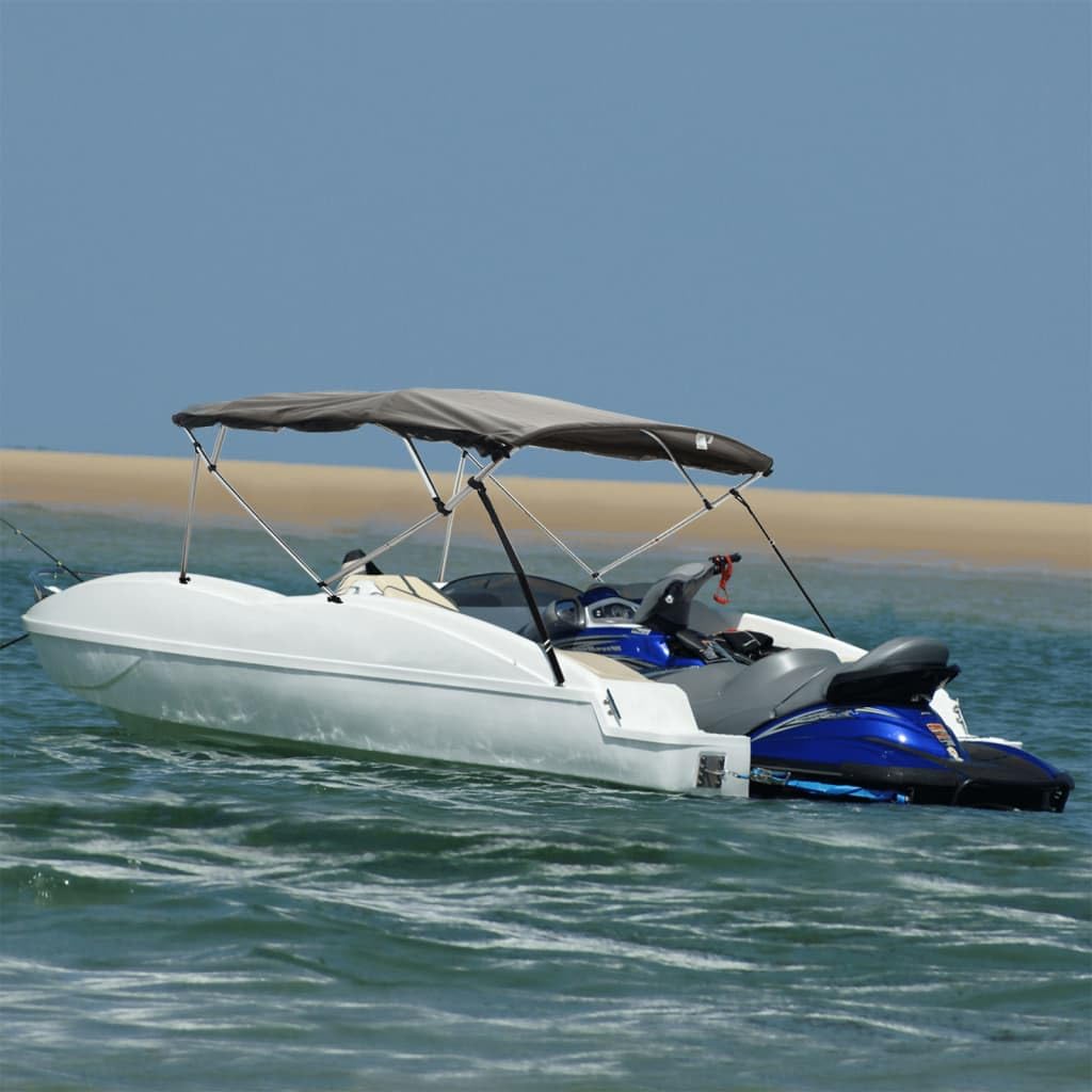 vidaXL Toit bimini à 4 arceaux parois en maille 243x(200-213)x137 cm