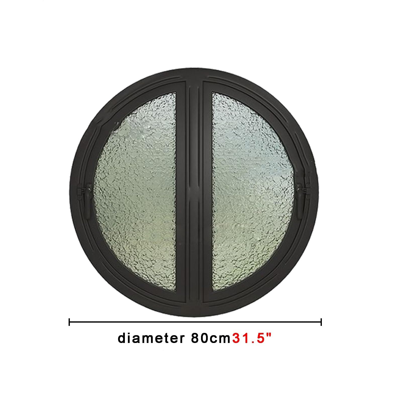 Ventana Giratoria sobre Eje Central Fabricada en Aleación de Aluminio con Diseño de Doble Manilla Y Apertura hacia El Exterior Ventanas Redondas con Ventilación Equipadas con Vidrio Templado