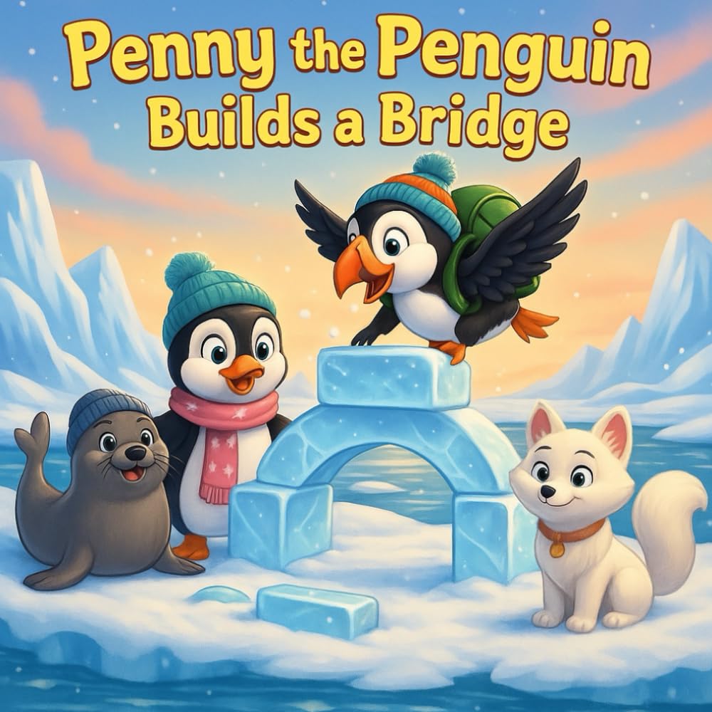 Penny The Penguin Builds a Bridge: Heartwarming Storybook for Kids & Toddlers | Perfect Storybook for Babies, Boys, and Girls Ages 1–12 | Fun & ... 1–3, 2 Year Olds, 3–5, 4 & 6 Year Olds