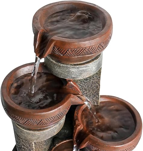 Miniatura 6 de Fuente de cascada de escritorio de relajación de 15.7 pulgadas de alto, fuente de cascada portátil de mesa, función de cascada interior con luz LED