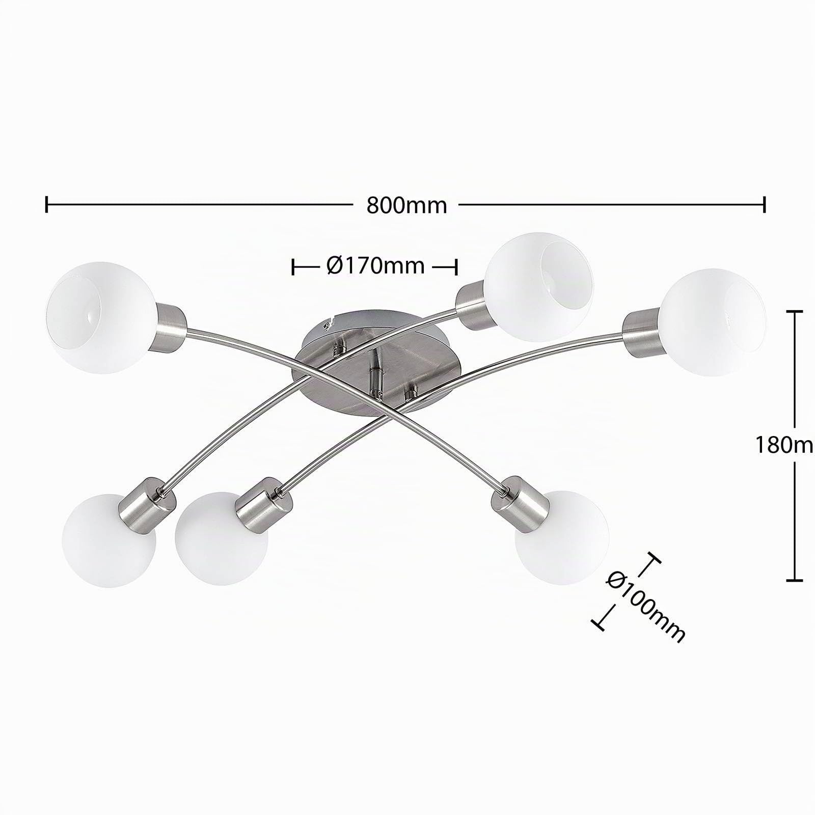 Lindby Deckenlampe Agmar (Modern) in Alu aus Metall (6 flammig, E14) - Deckenleuchte Lampe Wohnzimmerleuchte