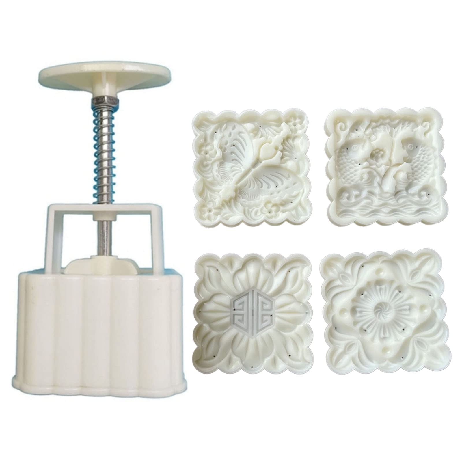Kalttoy with 4 Different Flower Shaped Stamps for Mid-Autumn Festival Baking Pastry Tools and Gadgets