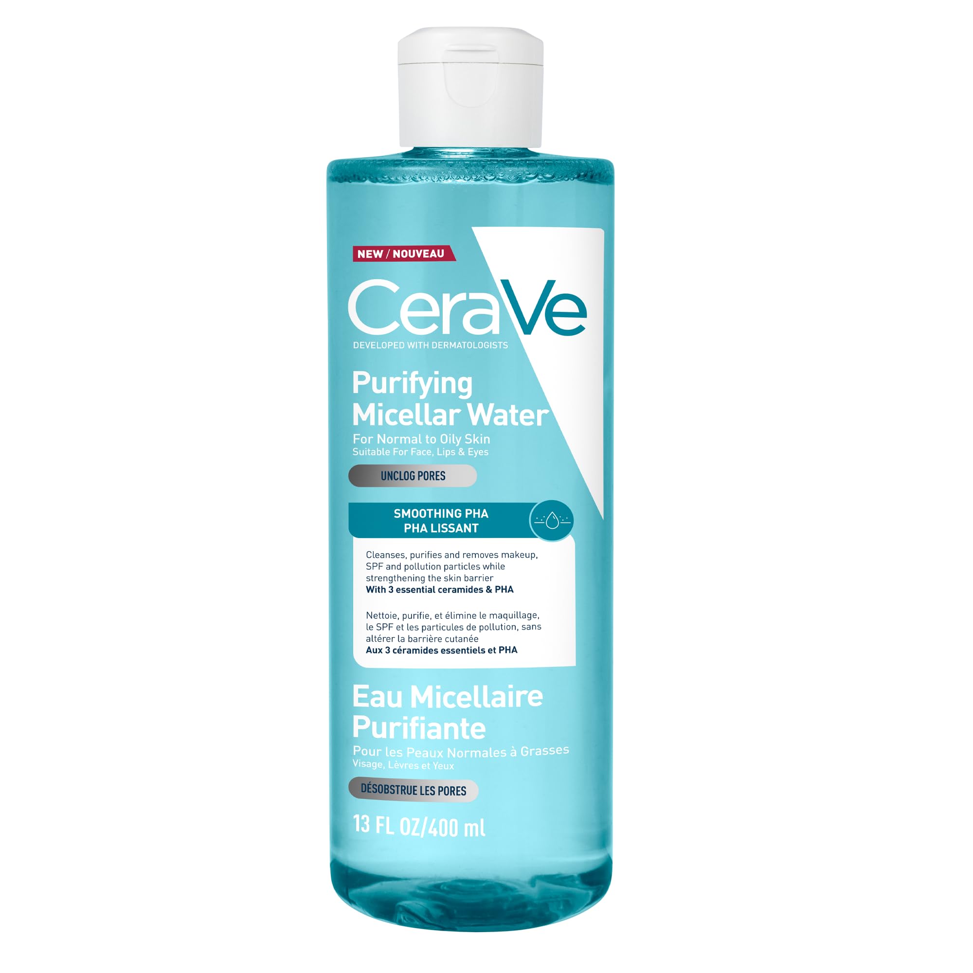 CeraVe Purifying Micellar Water removes makeup & unclogs pores 400 ml