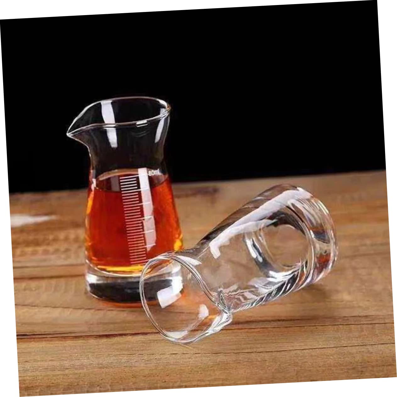 PRETYZOOM 6 Pezzi da 80 Ml di Bicchieri in per Miscelazione con Segni di Misurazione Accessorio da Bar per Birra Vodka Whisky