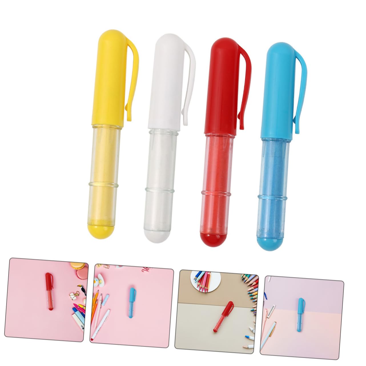 Uonlytech 4 Piezas Marcadores de Tiza de Tiza de Tela Lavable y Patchwork Accesorios Esenciales Manualidades