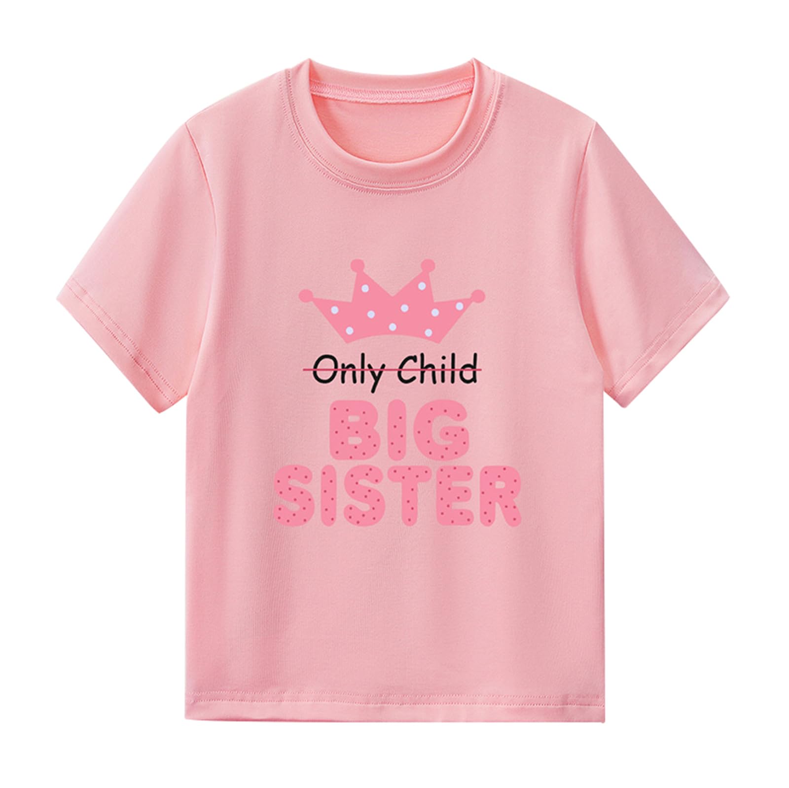 Kids Girls Only Child to Big Sister Tees Birth Announcement Gift Toddler Big Sister T Shirt Tops Sibling Clothes Outfit