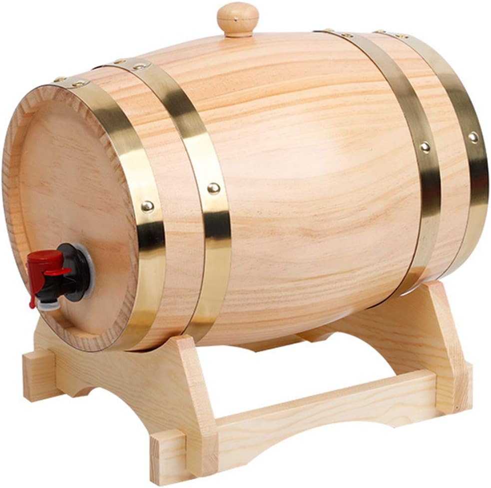 – Wine Barrel Oak Barrel 3L/5L/10L/15L/20L/30L/50L Wine Barrel Built-in Aluminum Foil Pad,Suitable For Winemaking Or For Storage Your Own Whiskey,Beer,Wine,Bourbon,Brandy(Free Wine Rack)(Size:10L)