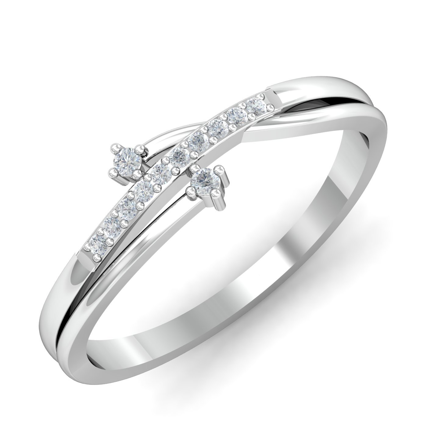kuberbox 18KT White Gold Exotic Diamond Ring for Women-picture-36