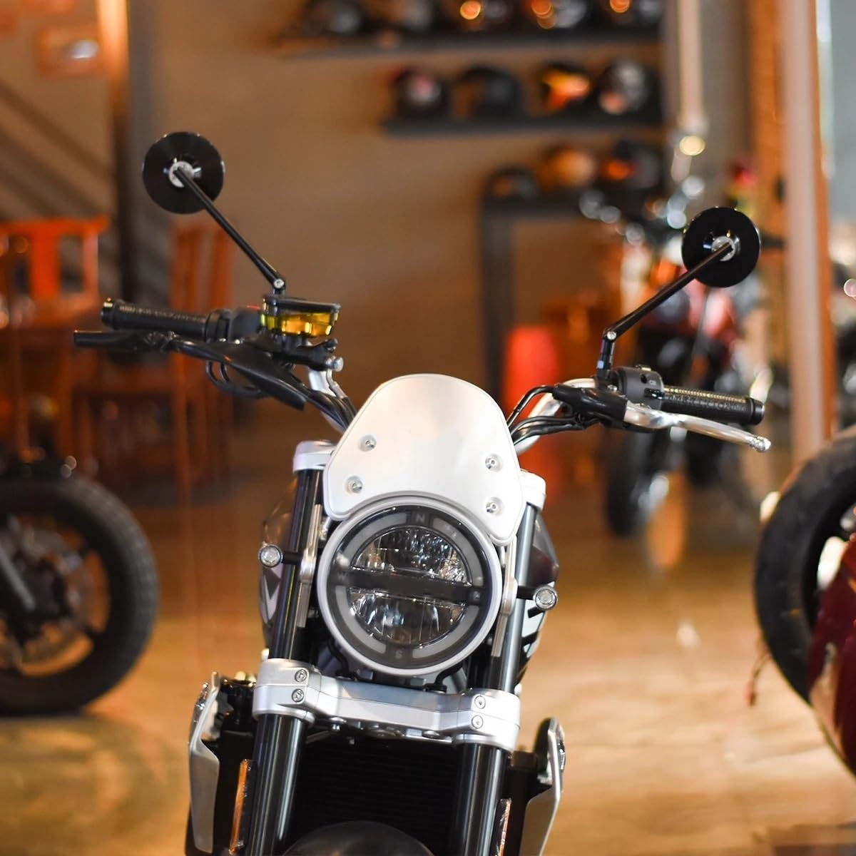 Motocyklowe Lusterka Wsteczne Moto Lusterko końców Motocyklowe Uniwersalne Składane Lusterko Boczne Ze Stopu Aluminium 10 Mm, Okrągłe Lusterko Wsteczne