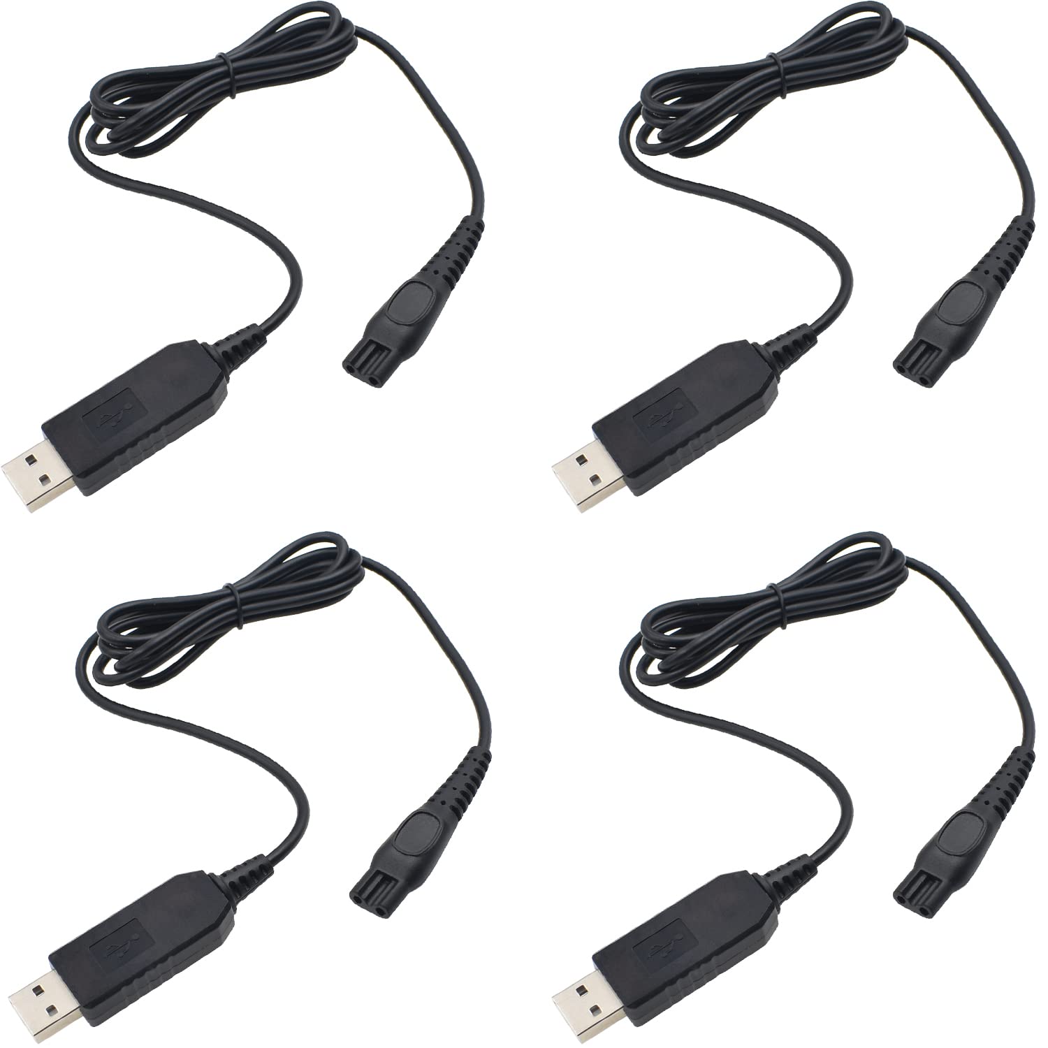 4Pcs Replacement USB Charger Cord Compatible with Norelco Electric Shaver