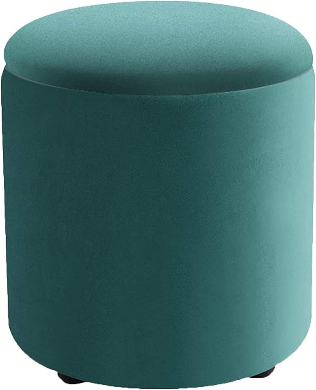 Repose-pieds pouf de rangement vert rond tabouret de chambre entrée coffre 220 LB