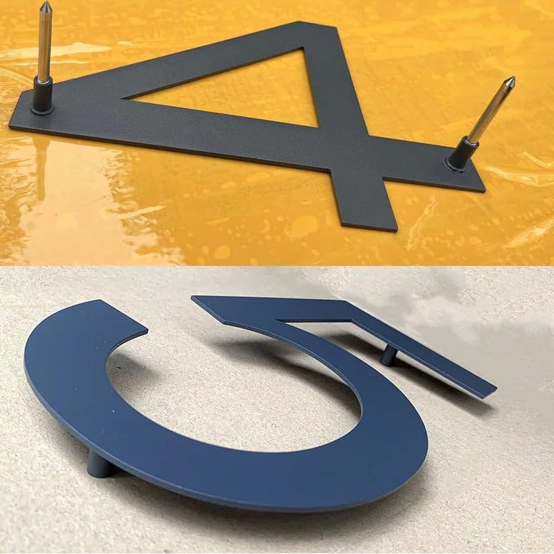 Numerazione Porte Numero civico Galleggiante in Acciaio Inossidabile da 20 cm, Grande Cartello Stradale da 8", Numero civico for Porta Esterna(8)