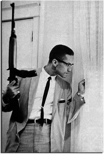 Miniatura 1 de awu Malcolm X - Póster de lienzo enmarcado y sin ramificar, arte de pared para decoración del hogar, habitación, 265 (12 x 18 pulgadas, sin marco)