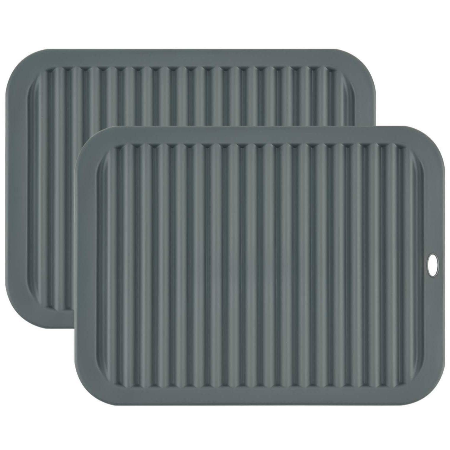 Smithcraft Silicone Trivets for Hot Dishes, Pots and Pans, Hot Pads for Kitchen, Heat Resistant Mat Quartz Countertops, Silicone Mats for Kitchen Counter, Table Pot Holders Trivet mat Set 2 Dark Grey