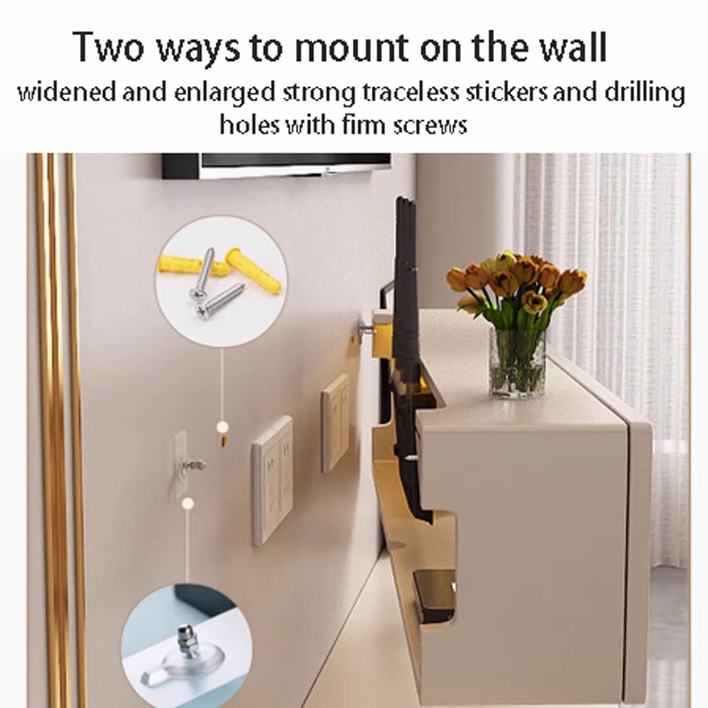 Wall Mounted WiFi Storage Box,Wall Hanging Router Storage Shelf TV Set Top Box,Router Verstecken,Router Regal,Router Aufbewahrungsbox,Wandmontierbarer Kabelorganizer,Router Verstecken
