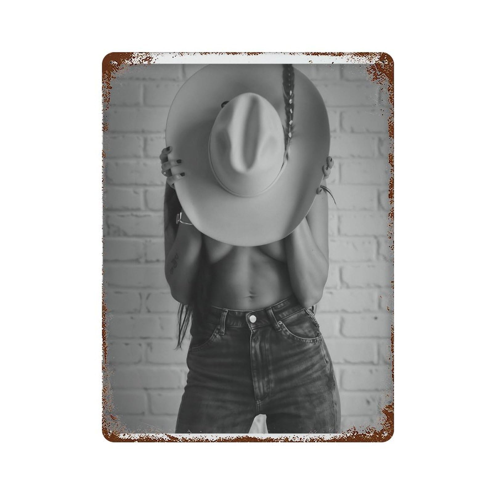 xiaoxiaoshen Wild West Cowgirl Print, Wall Decor Art Metal Tin Poster Modern Home Decor Art Home Bar Shop Decorations Vintage Sign 40x30cm