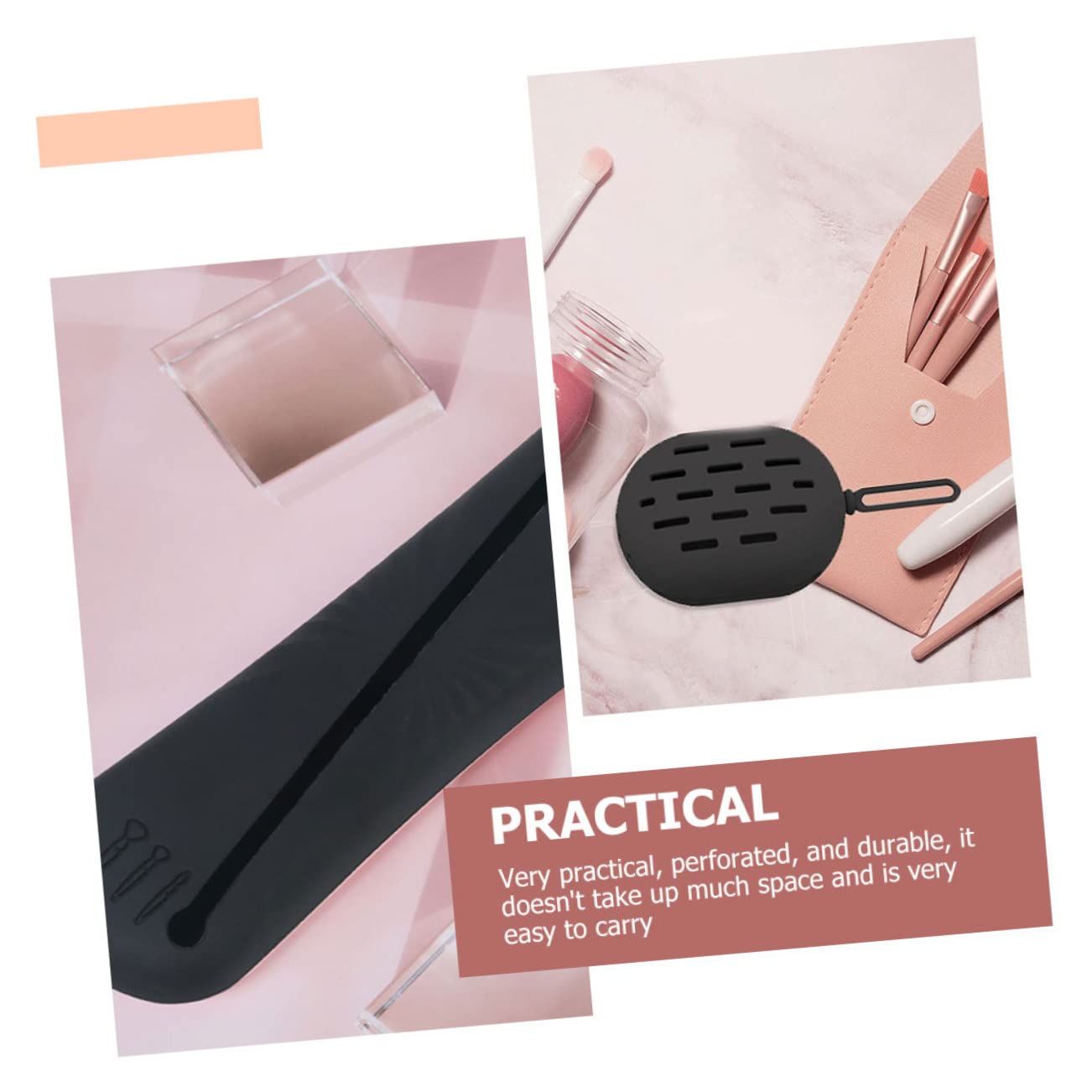 minkissy 3juegos Soporte De Esponjas y Pinceles De Maquillaje De Estuche De Viaje para Cosméticos Organizador Compacto y Portátil