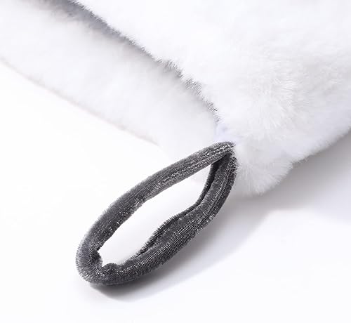 Miniatura 8 de Calcetín de Navidad con monograma de 20 pulgadas, cuerpo de terciopelo gris de lujo con puño de felpa súper suave letra bordada (A)