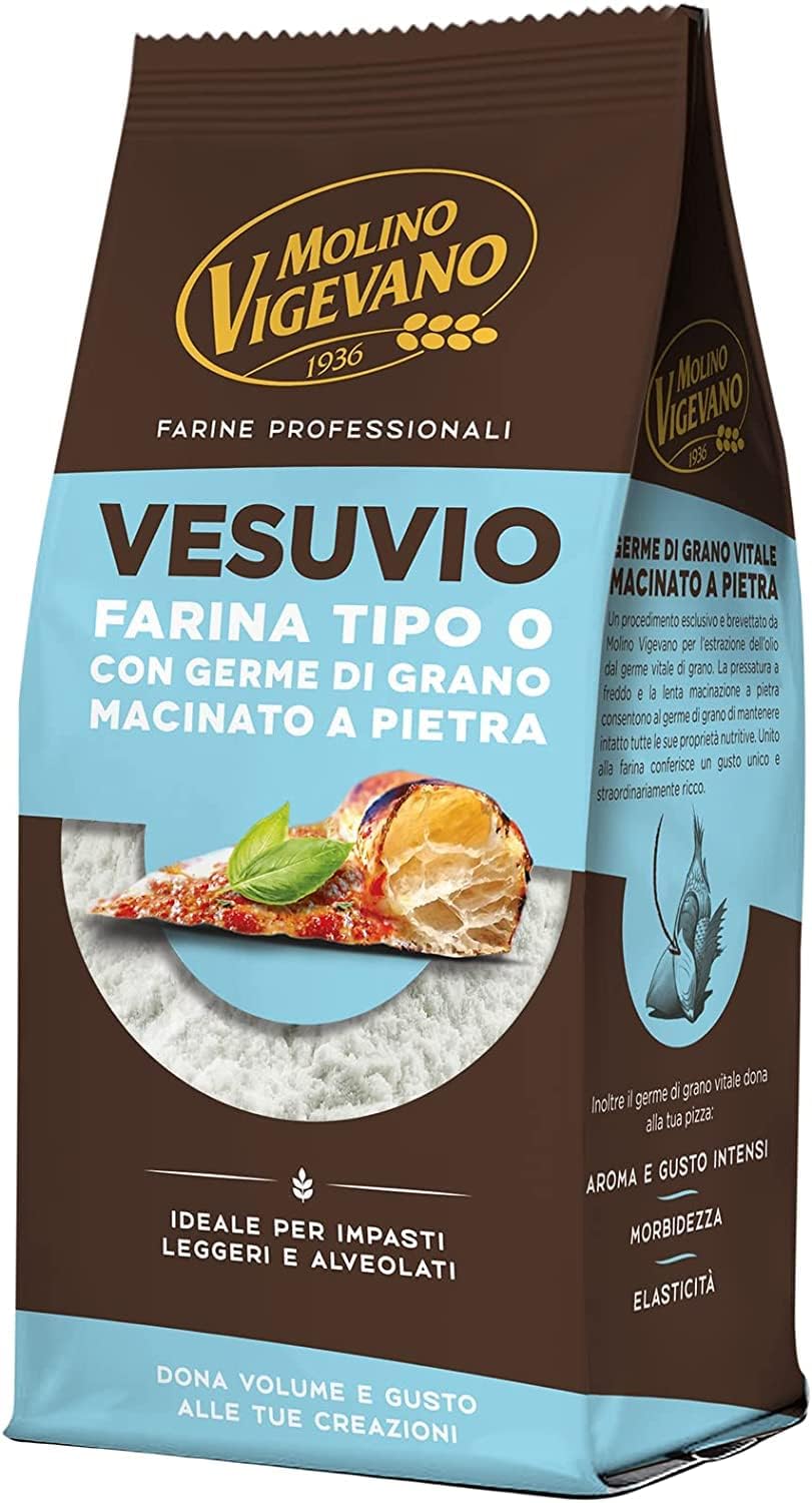 Italian Gourmet Bundle Tipo-0-Pizzamehl Vesuvio 6x 500g + Italian Gourmet Polpa Gratis – Italienisches Steinmühlen-Mehl mit Weizenkeim, für Pizza, Focaccia, Brot & luftige Teige 3kg
