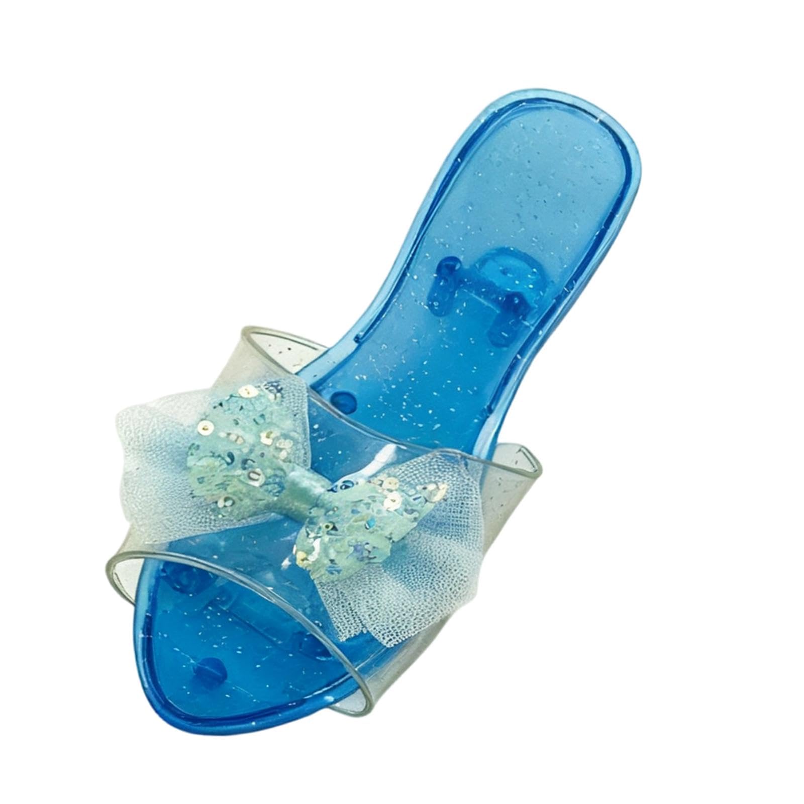 Yunhgft Jelly Sandalen für Mädchen High Heels Cosplay Kostüm Glitzer Hausschuhe Blau