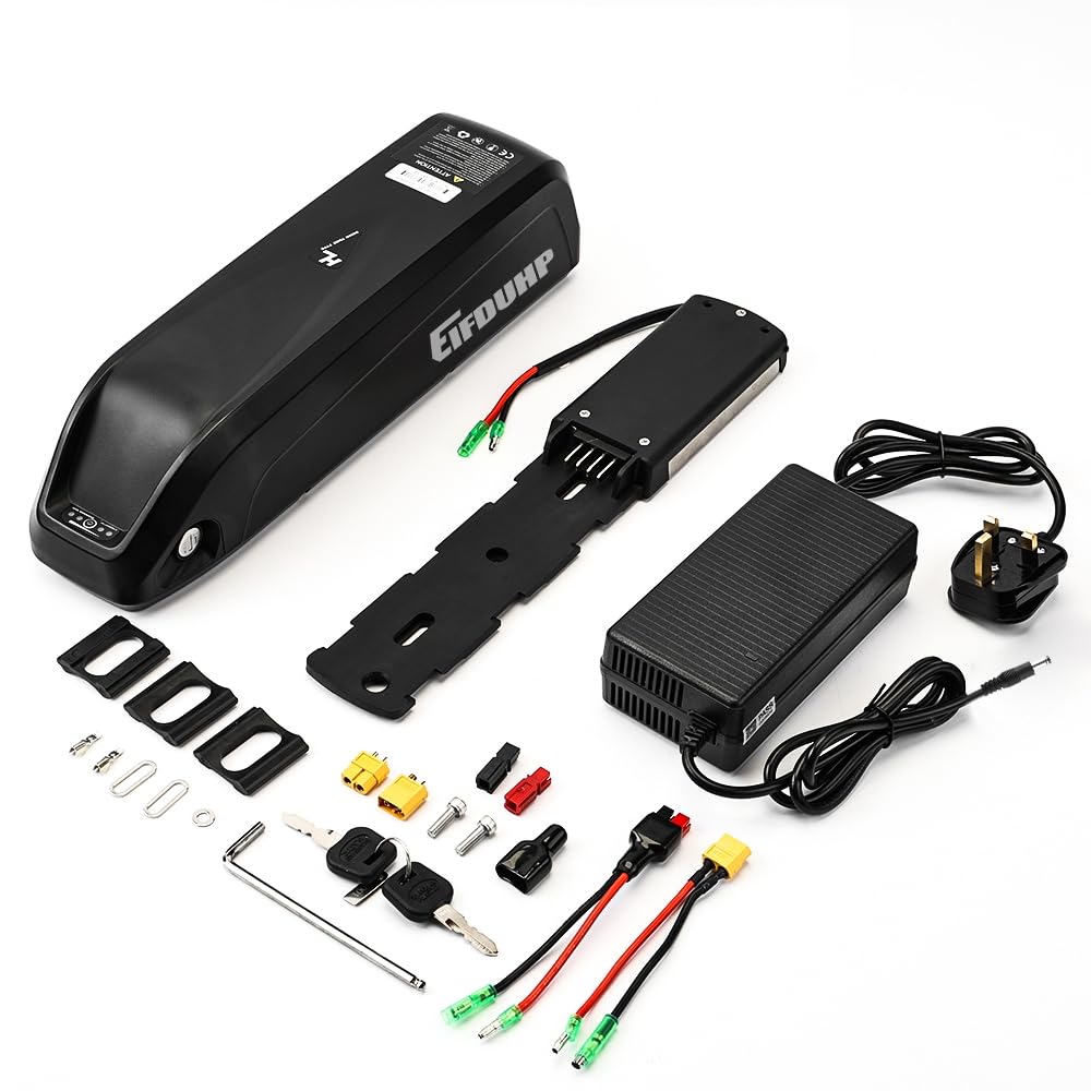 EIFDUHP 36V 48V Ebike Battery 10AH 13AH 15AH 17.5AH 20AH, Electric Bike Lithium Battery with Charger, Base & BMS for 200W 250W 350W 500W 750W 1000W 1500W Bicycle Motors