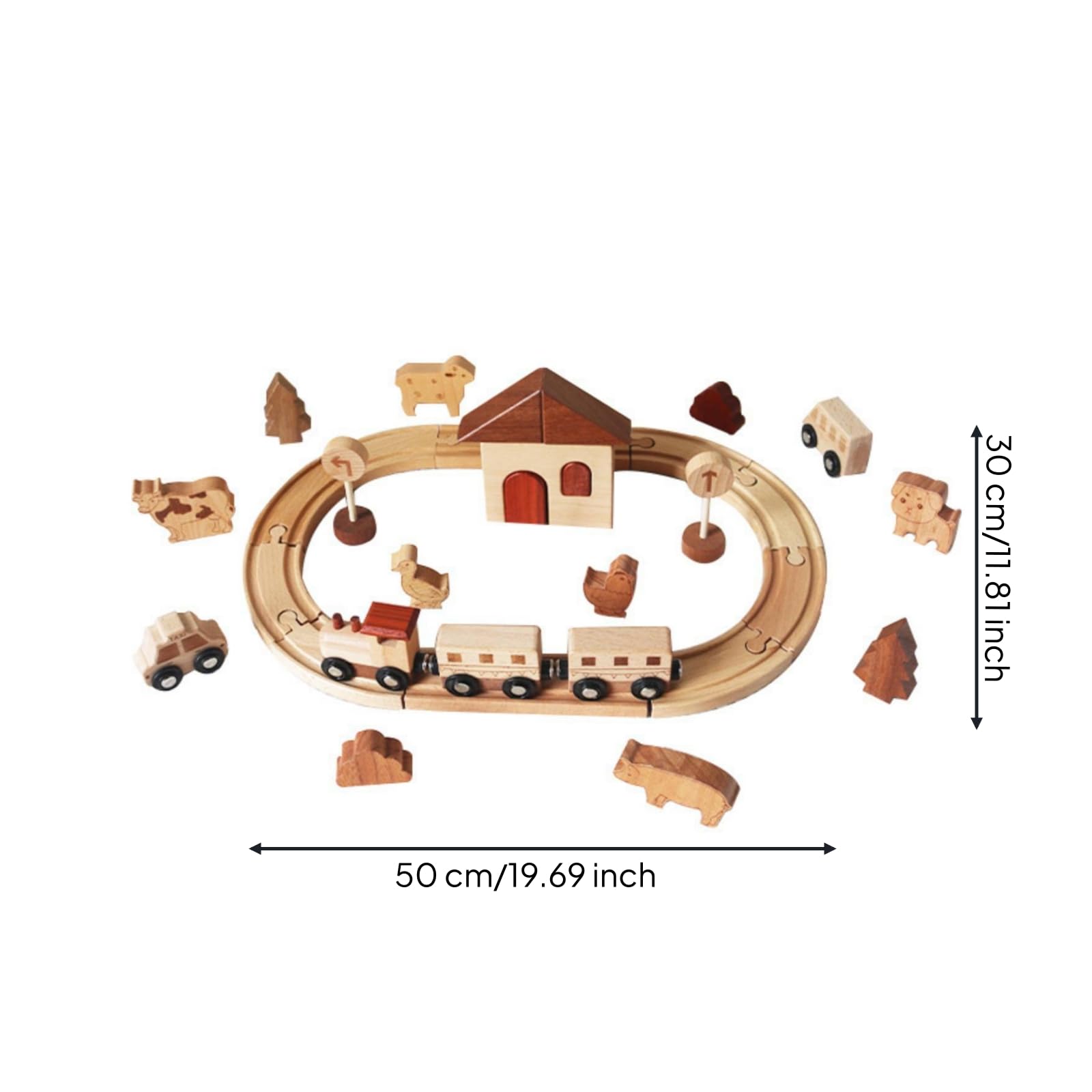 Trenino Giocattolo Legno Ferroviario Legno Coordinatione Occhio-Mano Accessori Scenici per Bambini