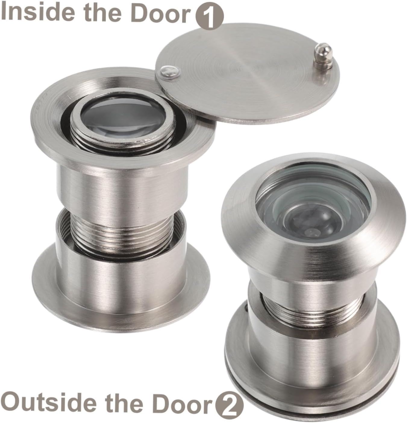 Heavy Duty Security Peephole Kit Wide Angle Viewer for Front Door Replacement for Metal Wooden Doors