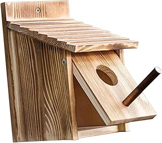 KONTONTY birdcage Bird Hanging Nest outdoor decoration unique pet bird incubator solid wood pine wood Small house wood trim the bird's nest bird house Wood Garden Bird Nest Parrot pendant