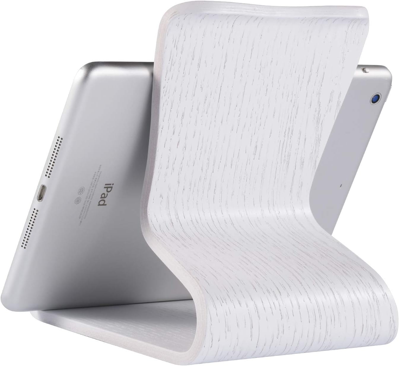 SAMDI Wooden Tablet Stand: Dock for iPad 2017 Pro 9.7, 10.5, Air Mini 2 3 4, Kindle, Tab, E-Reader, Other Tablets (4-13 inch) - Oak Wood White