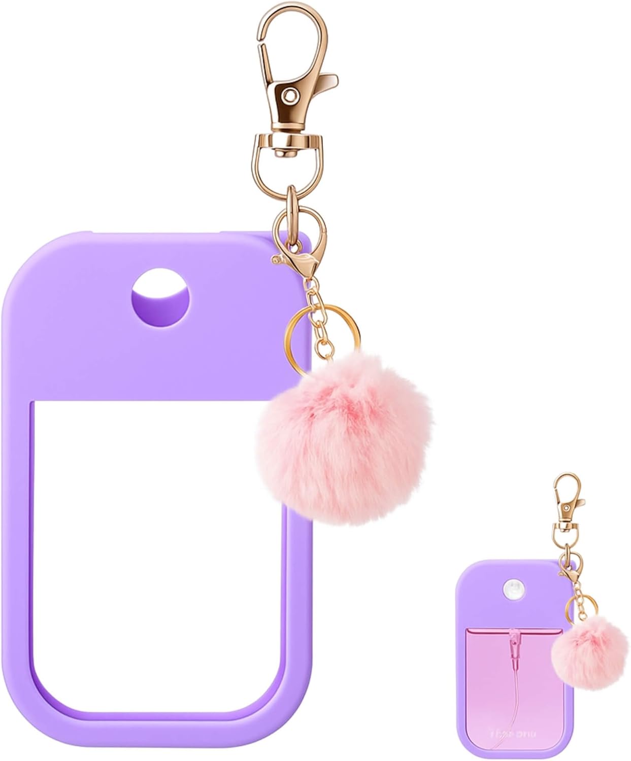 Hand Sanitizer Spray Case with Keychain, Protective Silicone Holder Compatible with Touchland Power Mist & Glow Mist 1 fl oz