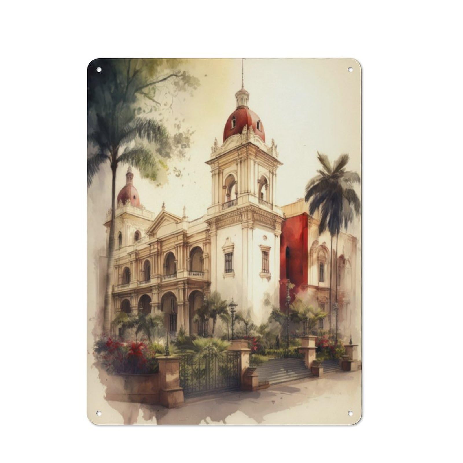 Junmoney San Francisco Monastery Printed Metal Sign 40X30cm For Studio Or Craft Room, A Decorative Gift For A Newly Furnished Studio And Craft Room