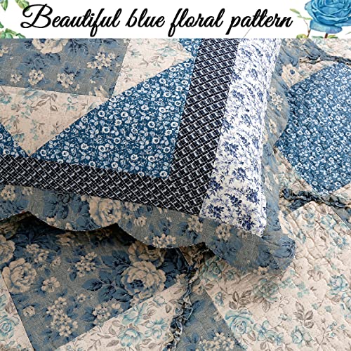 image for Cozy Line Home Fashions 100% Cotton Real Patchwork Floral Vintage Cott