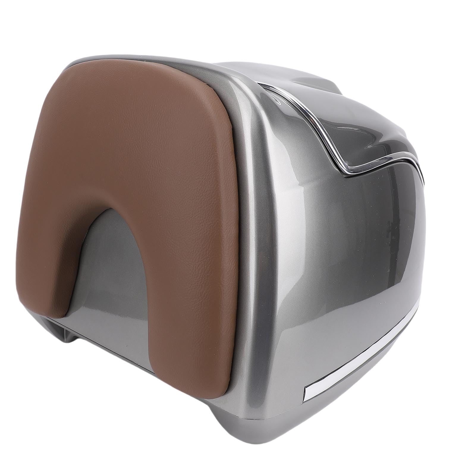 Boîtier Arrière de Moto Design élégant Boîte de Rangement étanche 38L pour Motos Vélos Scooters (Lune Argent)
