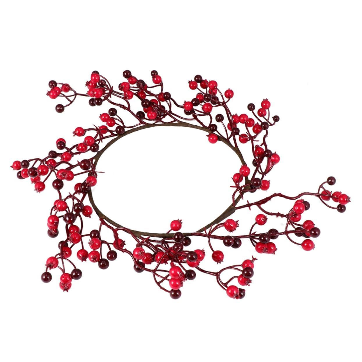 Couronne de Noël artificielle baies rouges pour porte entrée WOONEKY