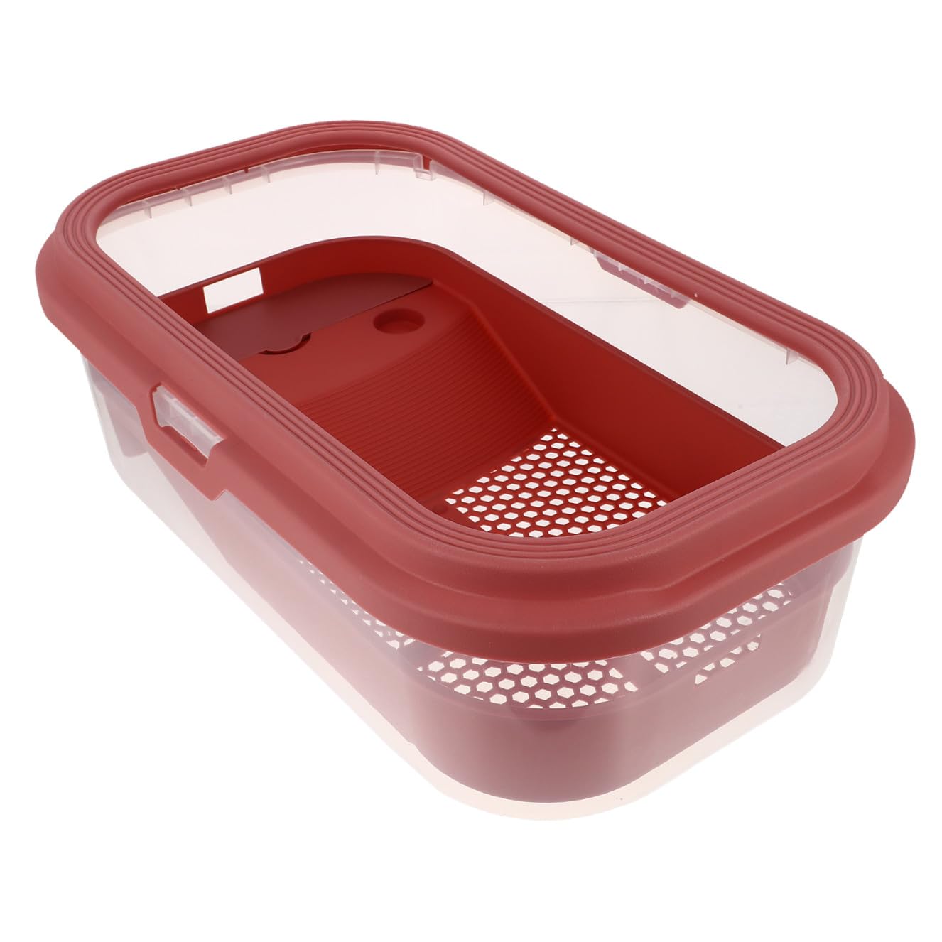 UPKOCH Vasca per Tartarughe con Terrazza Villa, Plastica Rossa