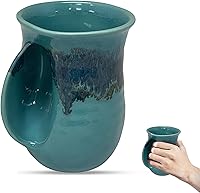 Vista 15 de Clay in Motion - Taza calentadora de manos para diestros, diseño Ocean Tide