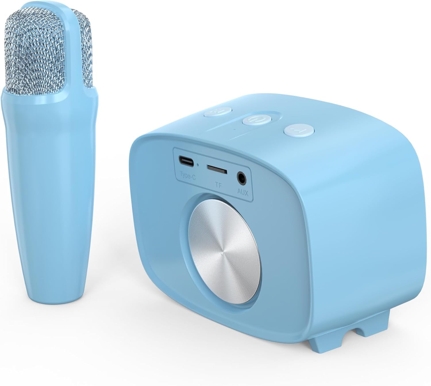 myFirst Voice 2 - Kids Mini Karaoke Machine with Wireless Microphone and Voice Changer for Kids, Portable Bluetooth Speaker, Christmas Toys Gifts for Girls and Boy 3-12 Years Old (Blue)