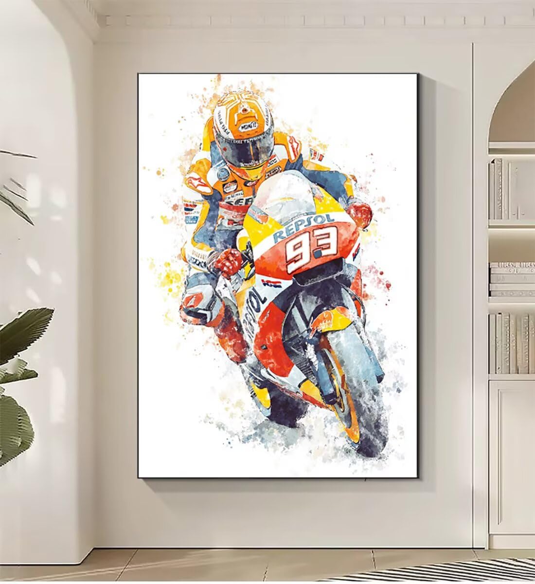Dipingere con i Numeri Bambini Motociclo Concorso Kit fai da Te Acrilici e Pennelli per Principianti Dipingere con i Numeri con Telaio, Hobby Creativi Adulti, Decora la casa Regalo 100x135cm KSWDK790