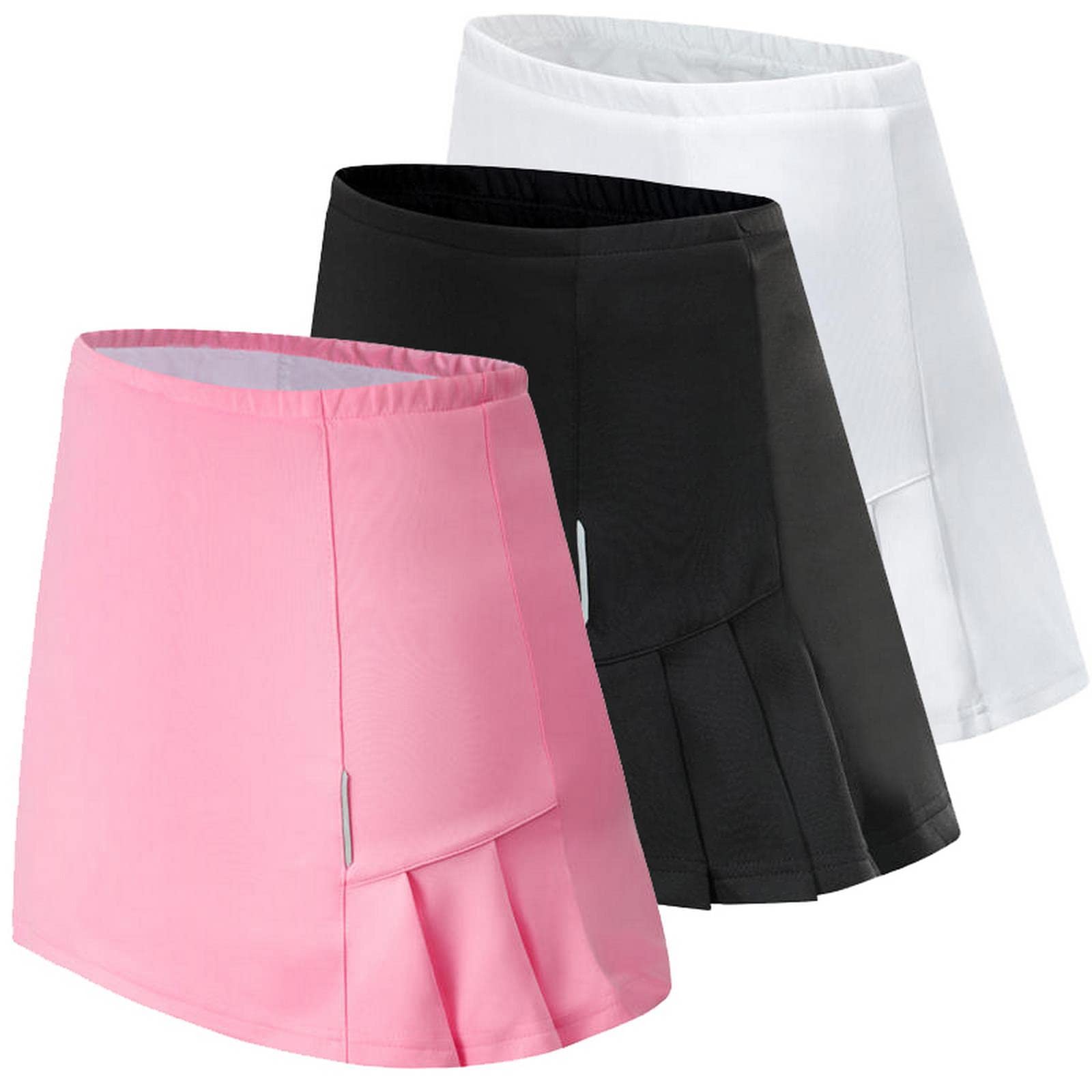 Gonna da tennis Estate Tennis Gonna sportiva con pantaloncini Badminton Tennis da tavolo Donne Skorts Traspirante Golf Jogging Gonne, Nero , M