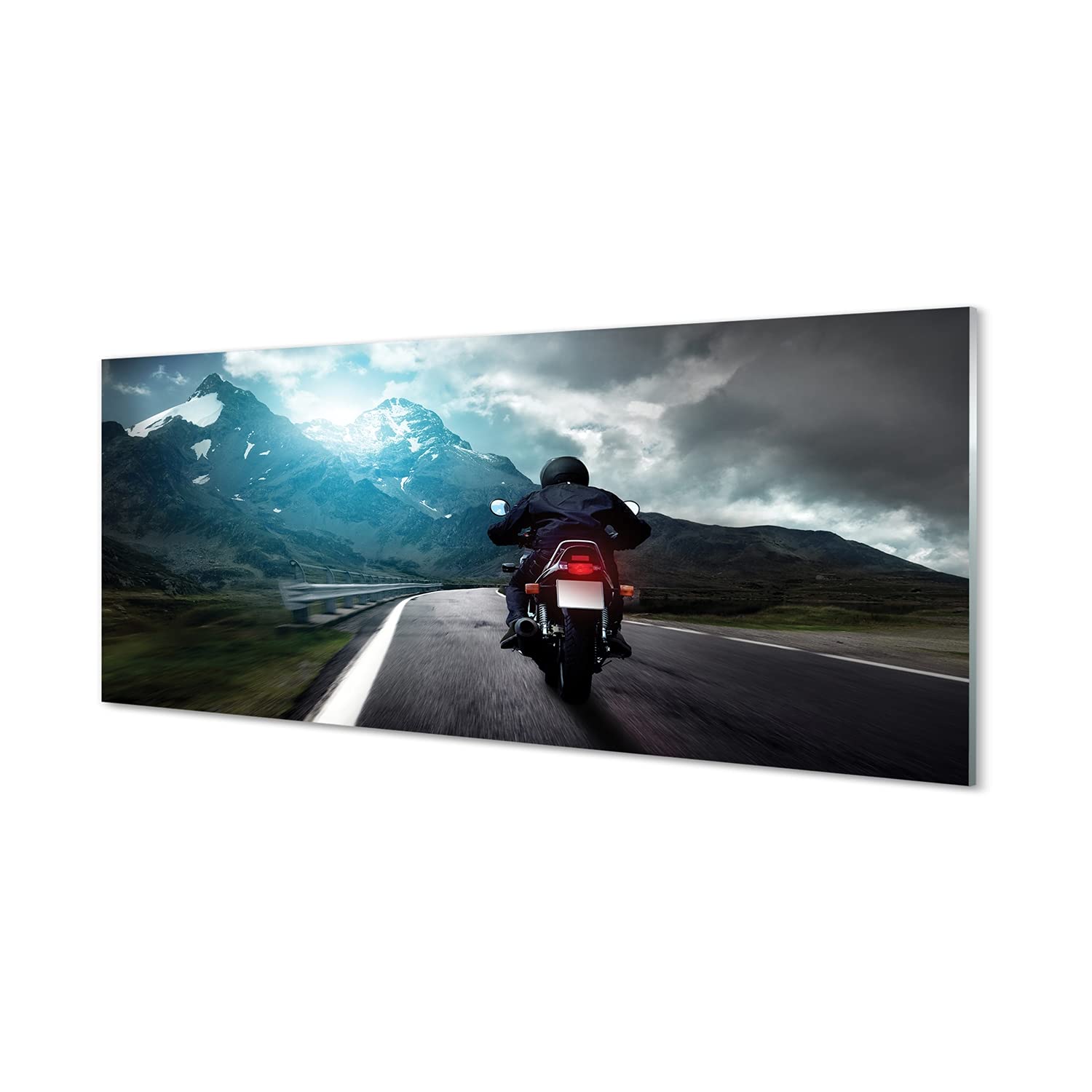 Tableau decoration murale haut de gamme en Plexiglas 125x50 cm panorama moto de course