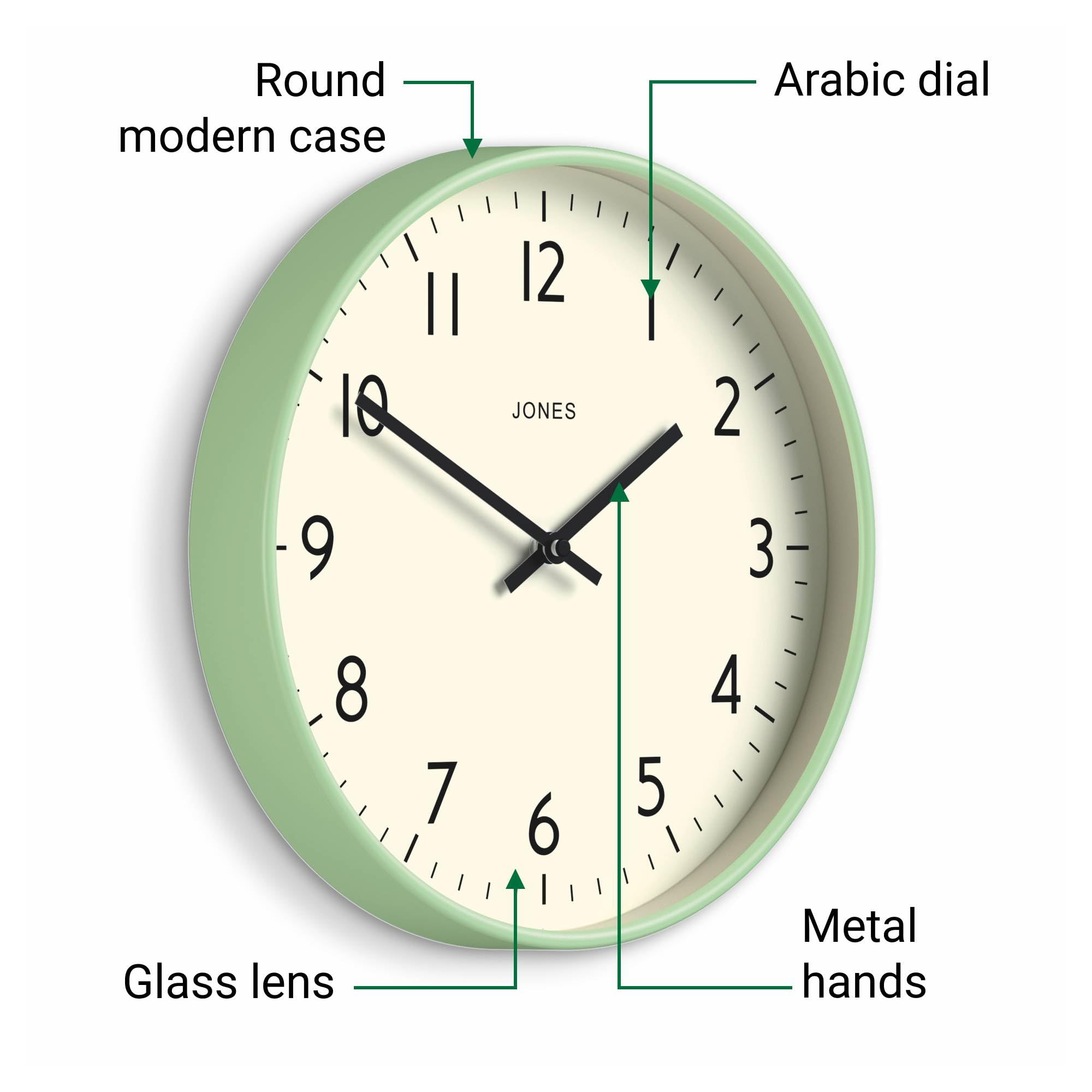 Amazon.com: JONES CLOCKS® Studio wall Clock | Modern Round Style