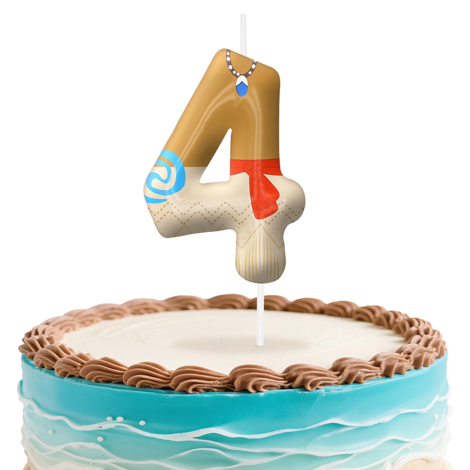 Hawaii Number 4 Birthday Candles, Island Themed Cake Topper for Boys Girls Cake Decorations, Birthday Decorations Party Supplies, Number Candles for Party Decor