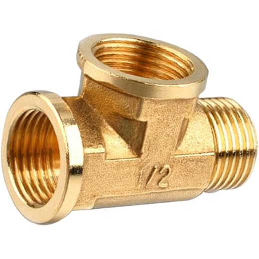 NYLSA 1/2 // 3 Way Brass Female Female Male Tee Fitting Pi