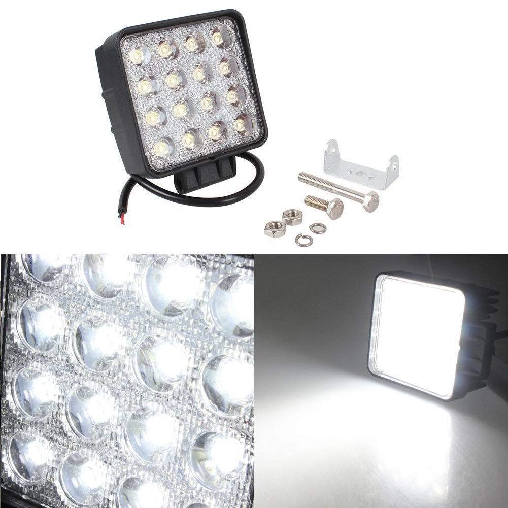 AUXTINGS 10 Stück 10 cm LED Arbeitslicht 48W Scheinwerfer Auto Arbeitsscheinwerfer bar Offroad Zusatzscheinwerfer Spotlight Reflektor led Work Light Auto Arbeitsleucht ATV SUV 4WD 12V-24V