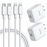 iPhone Super Fast Charger [Apple MFi Certified], Quntis 2Pack 20W iPhone High Speed Type C Rapid Charger Plug with 6FT C to Lightning Cable for iPhone 14 13 12 11 XS Pro Max XR iPad Pro AirPods, White