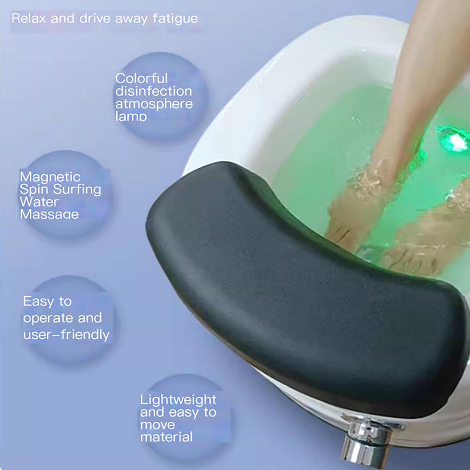 Massaggiatore Per Pediluvio,vasca Per Pediluvio Con 7tipi Luce Energetica,ugello Per Surf Senza Tubo,materiale Acrilico,spa Profonda E Completa,migliora Circolazione Sanguigna,allevia Stanchezza