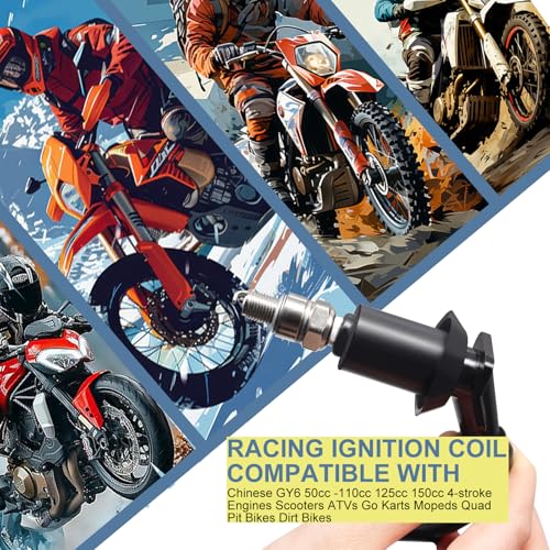 Image of GY6 Racing Ignition Coil with A7TC Spark Plug for 50CC 80CC 90CC 110CC 125CC 150CC Compatible with ATV Motorcycle Moped Scooter Go Kart Pit Dirt Bike