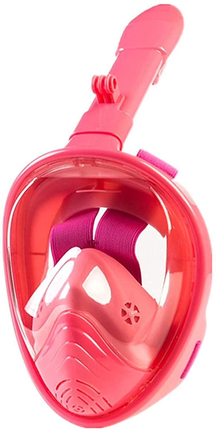 Masque de plongée Masques de plongée Natation Masque intégral de plongée en apnée Enfants sous-Marin Plongée Anti-buée Masque de plongée avec Tuba Ensemble Équipement pour Garçons Filles-Rose