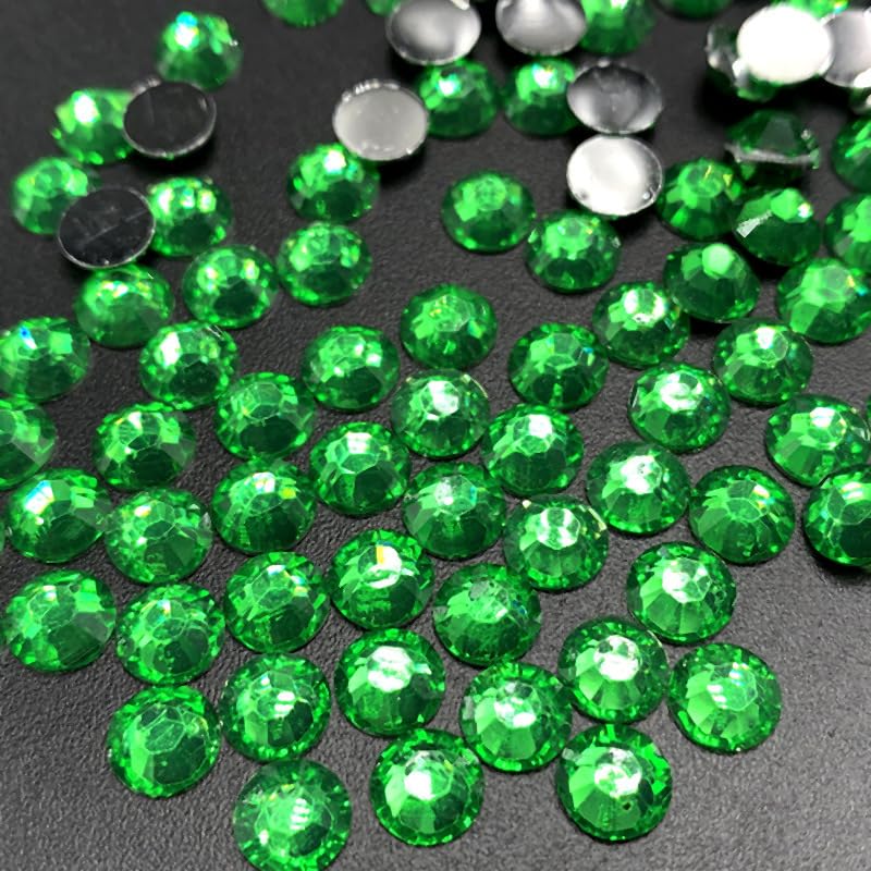 【1個】プラスチック・アクリルストーン【緑色】 アクセサリー素材 『アクリルラインストーンセット グリーン 2mm
